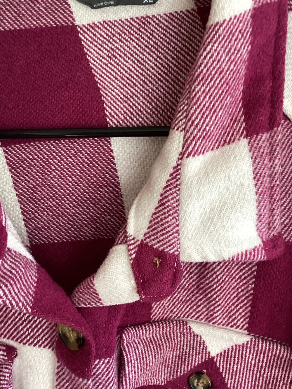 Utility Plaid Shirt Jacket - Fuchsia & Cream